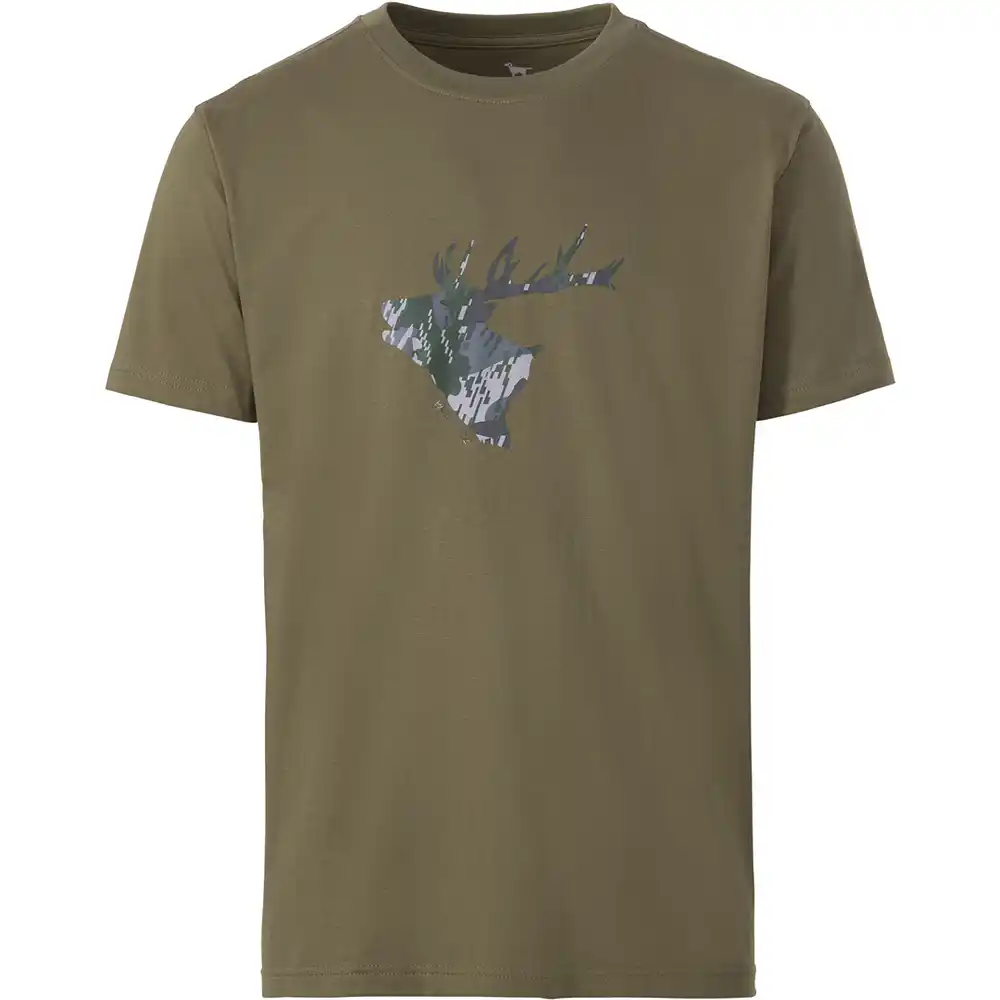 T-Shirt Camo Hirsch Oliv – Bild 2